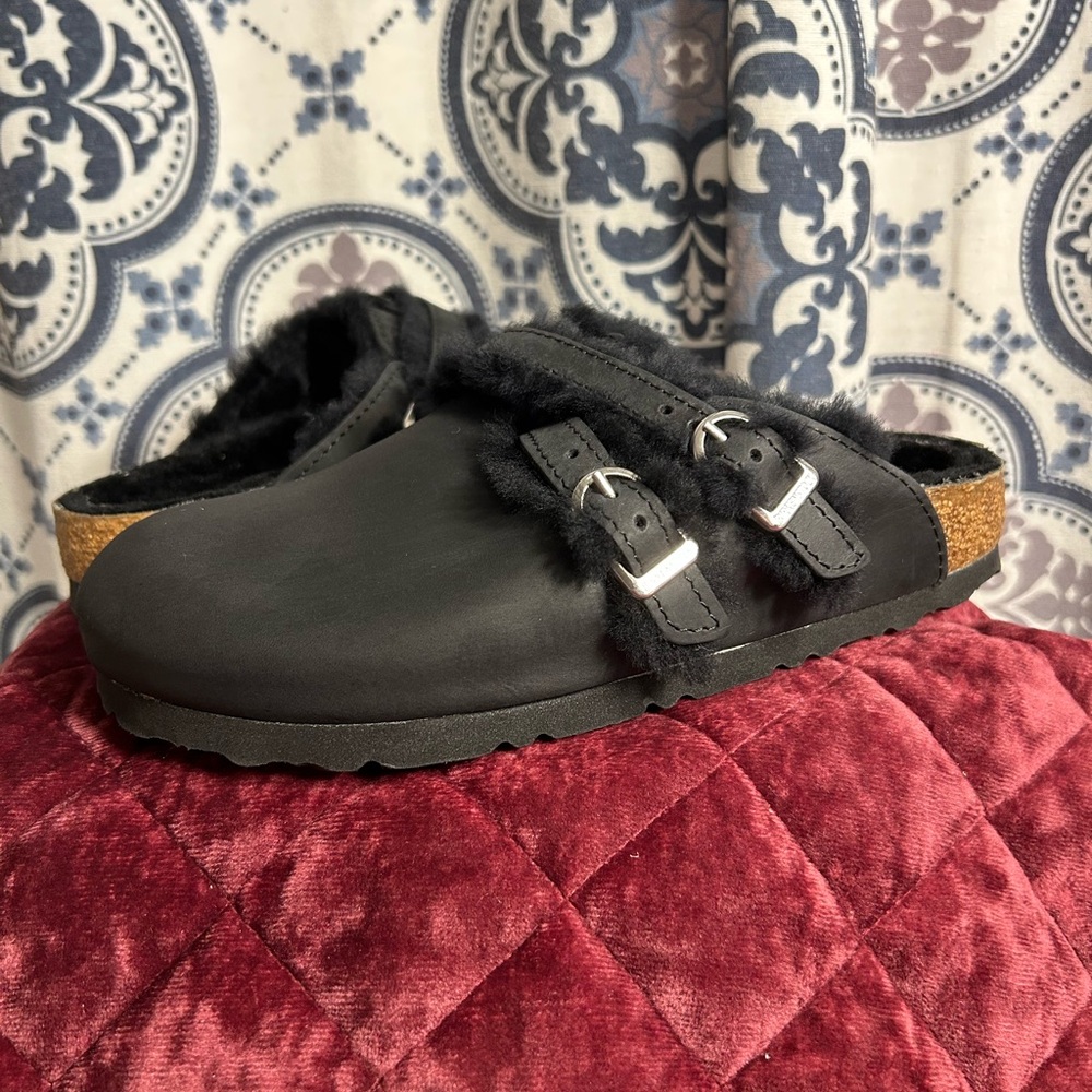Birkenstock Black Lined Women’s Clog Mule Size 35